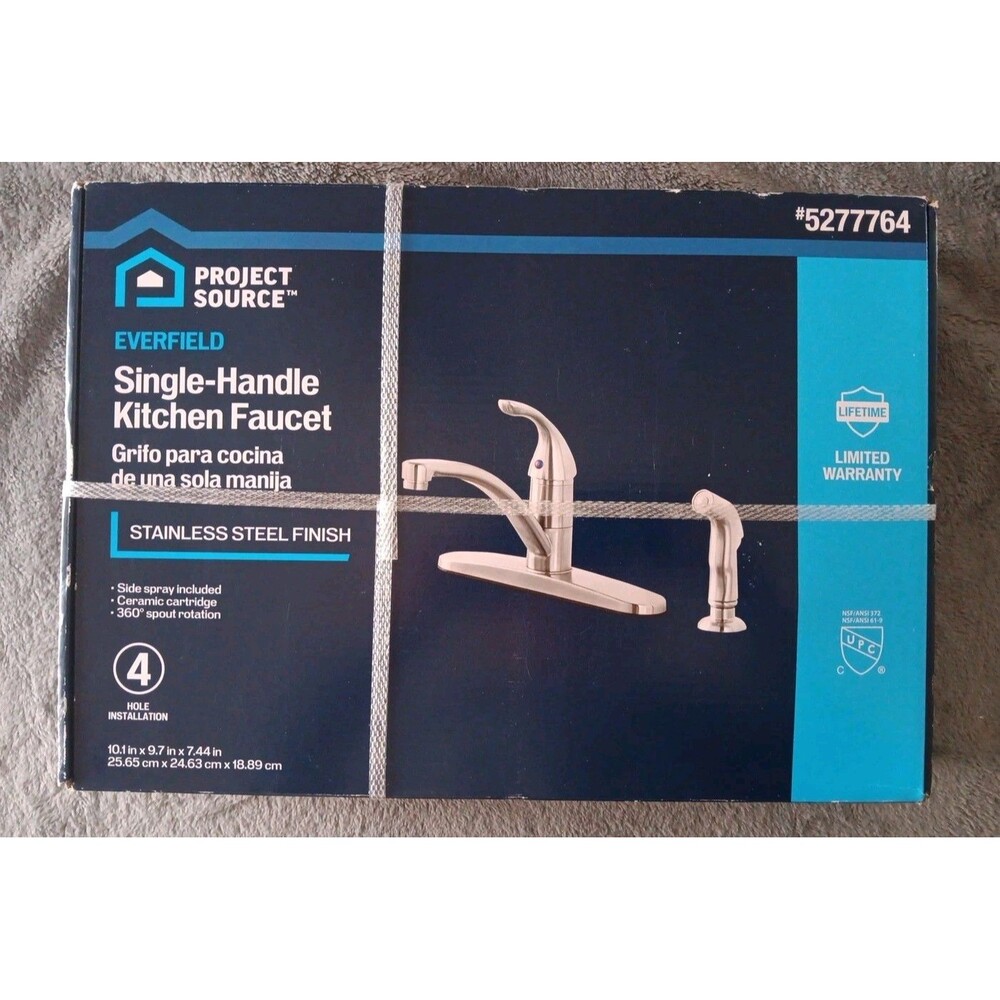 Project Source EVERFIELD Stainless Steel  Single Handle Mid-arc Kitchen Faucet